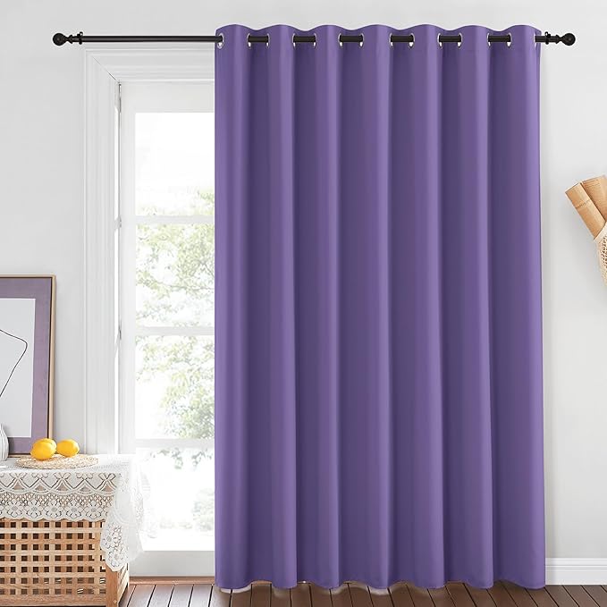 NICETOWN Blackout Lilac Purple Curtain 84 inches Long, Energy Saving Thermal Drape Grommet Sound Reducing Light Blocking Window Treatment for Baby Nursery Bedroom, 1 Panel, W100 x L84 - Image 2