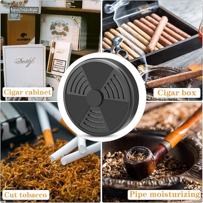 TISFA Cigar Humidifier, Adjustable Cigar humidor humidifiers, Black Round Humidor Humidifier - Image 5