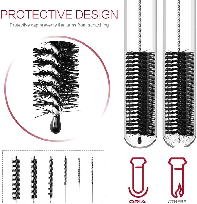 Long Straw Brush, Nylon Pipe Tube Cleaner 8.2-ihch 10 Different Diameters Set of 10 - Image 5