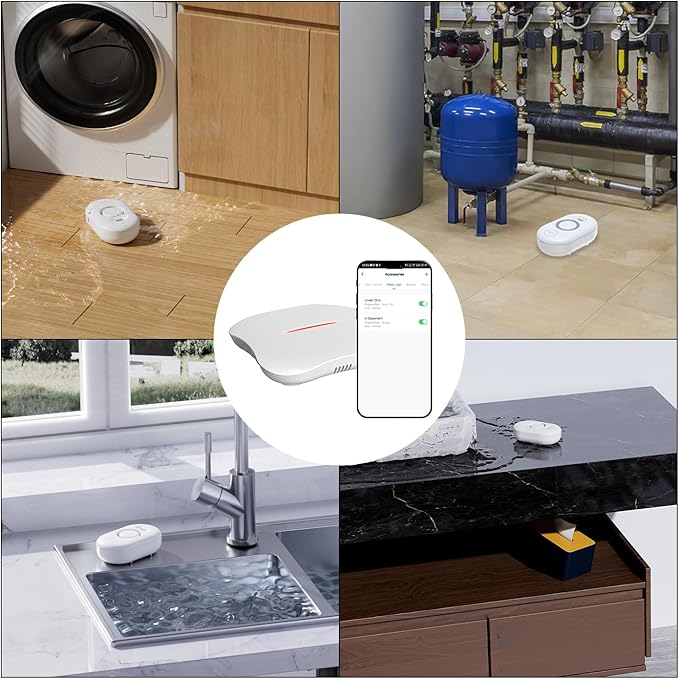 WiFi Water Leak Detector for Home with App Notification, 1 2.4Ghz Gateway + 6 WD61 Sensor, 120dB Water Flood/Drip Alarm for Basement/Kitchen/Bathroom/Toilet/Laundry Room,Sink/Pipe/Faucet Leakage Alert - Image 6
