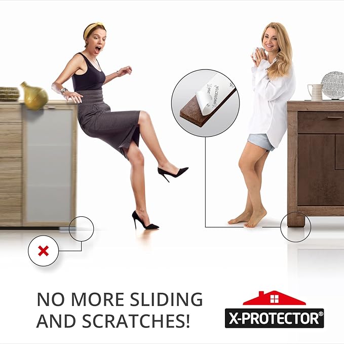 X-PROTECTOR Non-Slip Furniture Pads 8 PCS 1.5” x 5” - Rubber Furniture Grippers - Self-Adhesive Floor Protectors Grips for Furniture Feet! - Image 6
