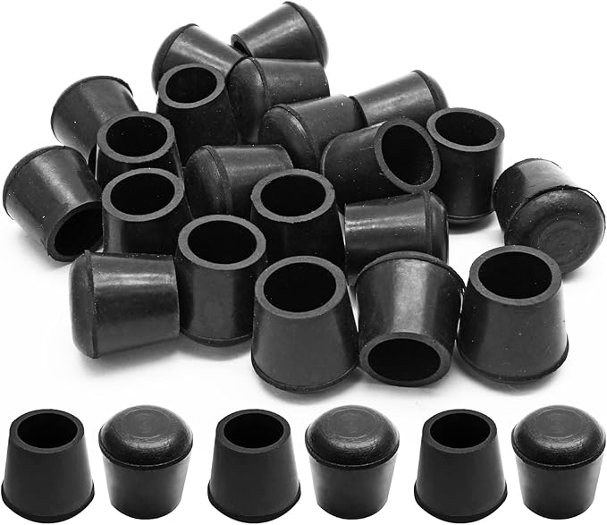 Piutouyar Round PVC Rubber Furniture Covers, 16mm / 5/8 Inches Table Chair Leg Tip Protectors, Non-Slip End Cap for Protect Surfaces, Black(20Pcs) by Piutouyar