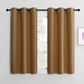 NICETOWN Gold Brown Sleek Blackout Curtains 48 inches Length for Small Windows, Noise Reducing and Block Draft Panels for Door Doorway Laundry Office Luxury Decor Theme (2 Panels, W42 inches Wide) by NICETOWN