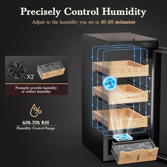 115L Intelligent Temperature & Humidity Adjustable Electronic Cabinet, 900 Counts Large Capacity, Digital LCD Display,Stainless Steel Lockable Cabinet - Image 5
