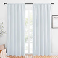NICETOWN Greyish White Bedroom Curtain Panels - Multi-Function Noise Reducing Performance Window Treatment Thermal Insulated Rod Pocket Room Darkening Drapes for Nursery (2 Panels, 52 by 84) by NICETOWN