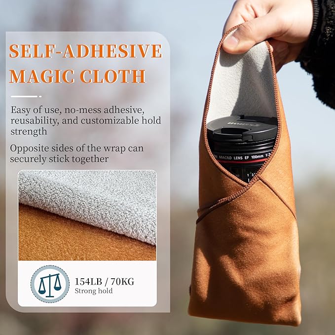 Camera Protective Wrap, Lens Protector, Magic Self-Adhesive Cloth for DSLR/Camera Lens/Phone/Accessories, 13.8''*13.8 - Image 2