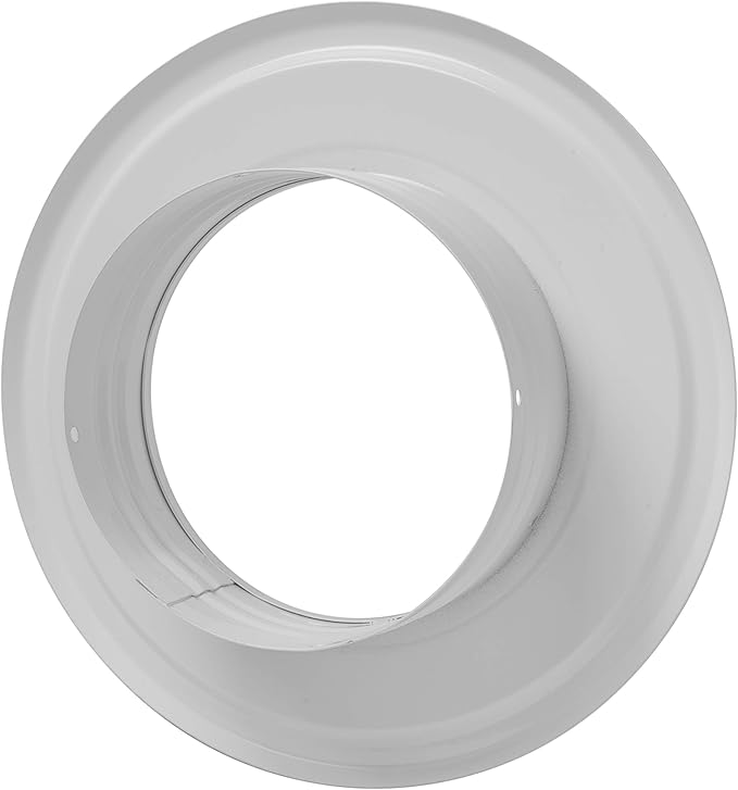 Vent Systems 4" Inch White Duct Connector Flange Plate – Galvanized Steel Straight HVAC Fitting for Cooling, Heating, Airflow, Ventilation System - Wall, Ceiling, Pipe Mount - Indoor Outdoor Use - Image 7