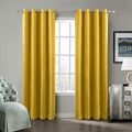 ChadMade Blackout Lined Premium Velvet Curtain Yellow 84Wx72L Inch (1 Panel), Eyelet Grommet for Livingroom Bedroom Theater Studio, Leon Collection by ChadMade