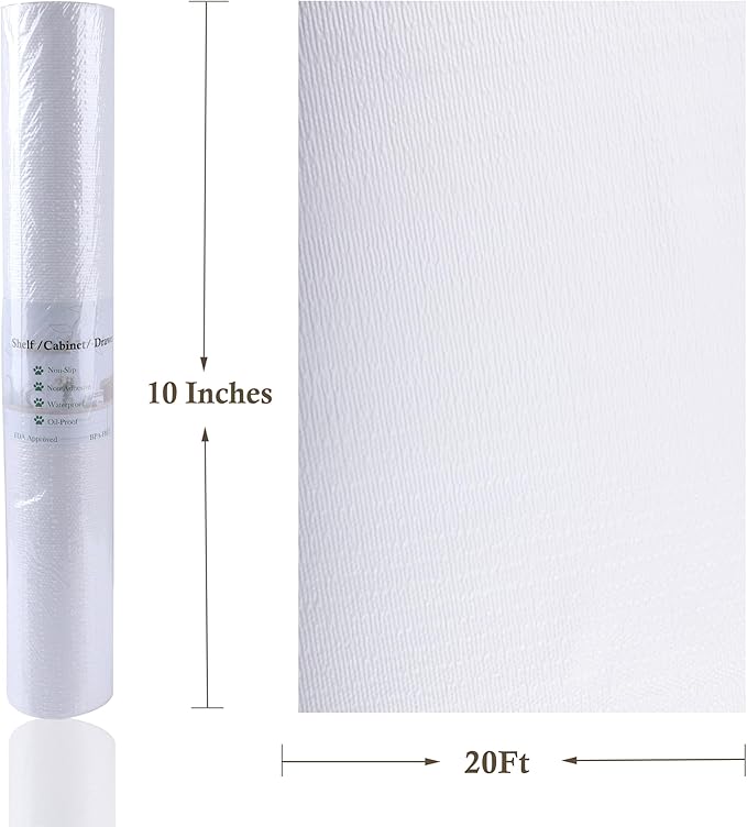 Shelf Drawer Liner for Kitchen Cabinet 10 Inch Wide X 20 Ft Non-Adhesive Waterproof Oil-Proof Shelf Mat for Shelves Non-Slip Cupboard Liners for Cabinets, Drawers, Refrigerator, Pantry, Bedroom - Image 7