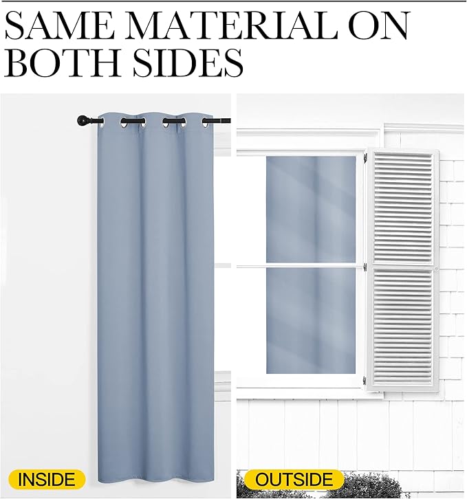 NICETOWN Bedroom Blackout Curtain Panel, 1 Panel, 70 x 84 inch, Vintage Blue, Privacy Window Thermal Insulated Blackout Drape/Drapery for Loft, Guestroom - Image 5