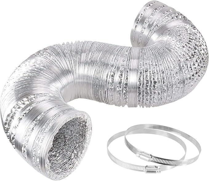 iPower 4 Inch 190 CFM Duct Inline Fan with 4" Filter 8 Feet Ducting Combo for Grow Tent Ventilation, Silver - Image 4