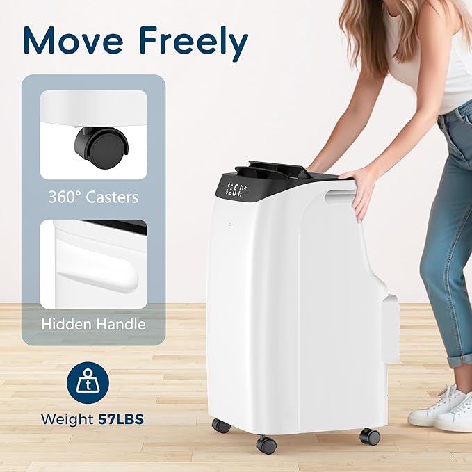 12000 BTU Portable Air Conditioners Cools Up to 500 Sq.Ft, Portable AC Unit with Cool, Dry, Fan Modes, Standing AC Unit with Remote Control and Installation Kit - Image 6