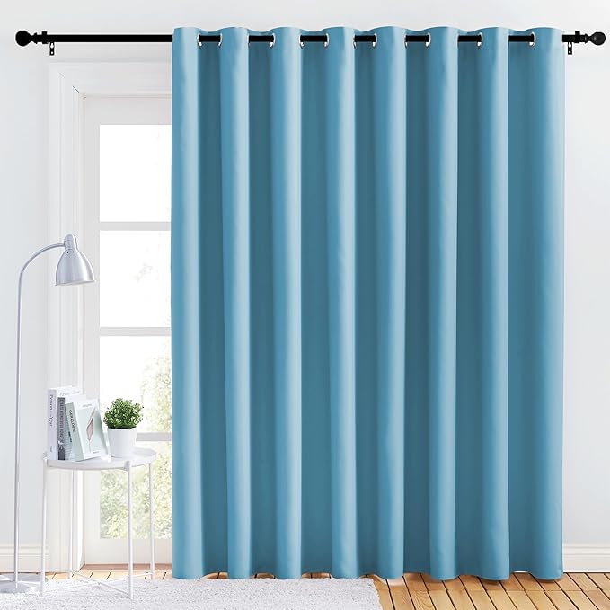 NICETOWN Bedroom Blackout Curtain Panel - (120 inches by 90 inch, Teal Blue, 1 PC) Energy Saving Thermal Insulated Grommet Blackout Drapery for Patio, Room Divider Curtain by NICETOWN