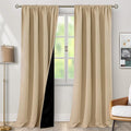 BGment Long Blackout Curtains for Living Room 108 Inch Length, Full Room Darkening Thermal Insulated Soundproof Curtains for Bedroom with Rod Pocket, 2 Panels, Each Long Panel 52 Wide, Beige by BGment