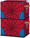 Storage Bin, Collapsible Fabric Storage Boxes with Lids for Organizing, Red Spider Web Stackable Closet Organizers and Storage Cube Basket for Home, Office, Bedroom (2 PACK) by LLCXCSI