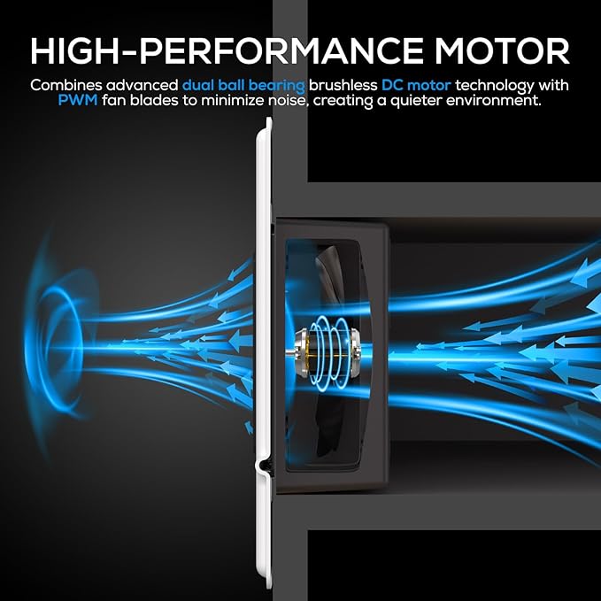 6x12 Quiet Register Booster Fan - Energy Efficient HVAC Vent Booster Fan for Enhanced Home Airflow, Dimmable Display & Easy Installation, T6-12F - Image 6