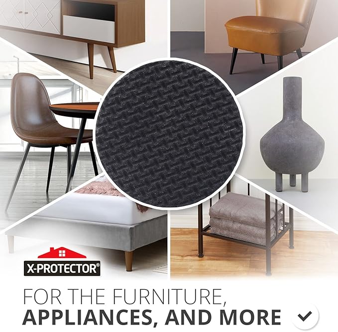 Non Slip Furniture Pads 16 pcs 1" X-Protector - Premium Furniture Grippers! Self-Adhesive Rubber Feet Furniture Feet - Ideal Non Skid Furniture Pad Floor Protectors - Keep Furniture in Place! - Image 2