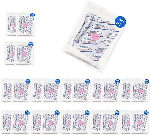 1000cc (25 Bags of 2 Packets, Total 50 Packets) Oxygen Absorbers for Food Storage, Food Grade Oxygen Absorbers Packets with Oxygen Indicator for Long Term Storage and Preservation(1000CC(50-Pack)) by BRENSTEN