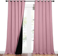 NICETOWN Total Shade Curtains and Draperies, Heavy-Duty Full Light Shading Drapes with Black Liner Backing for Villa/Hall/Dorm Window（Crystal Pink, Package of 2 Panels, 62 inches Wide x 95 inches Long by NICETOWN