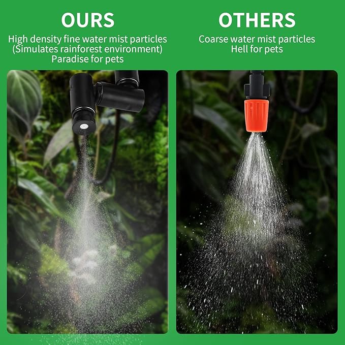 Reptile fogger Smart Spray System, Reptile Humidifiers Automatic with Timer, Reptile Mister with 360°Adjustable Misting Nozzles for Terrariums Amphibian Lizard Snake Frog Plants - Image 4