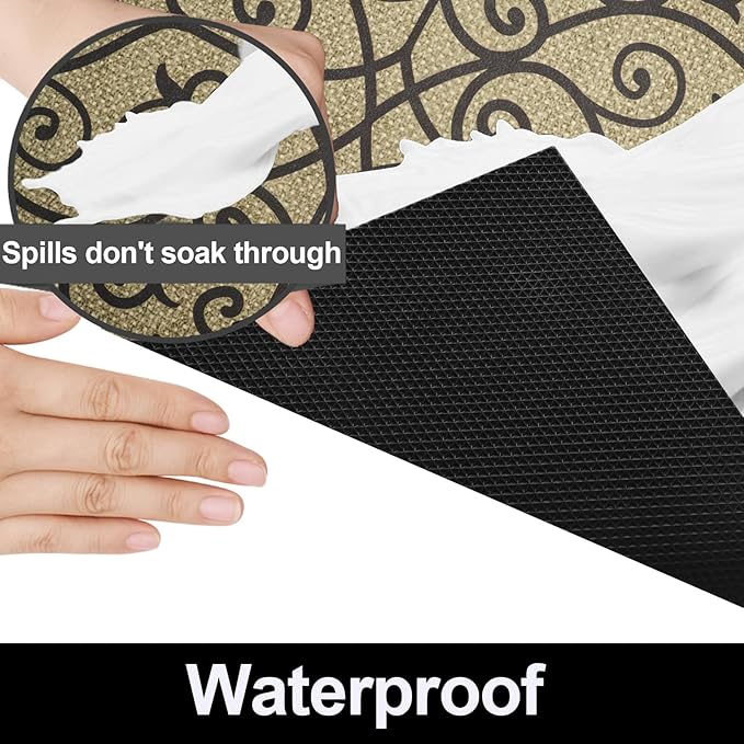 AiBOB Waterproof Under The Sink Mat, Absorbent Quick Dry Sink Liners Protect Cabinets, Durable Shelf Liners, Slip Resistant and Non-Adhesive, 24X36, Black/Brown - Image 2