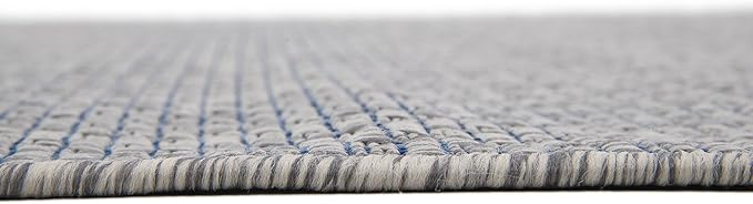 Unique Loom Collection Casual Transitional Solid Heathered Indoor/Outdoor Flatweave Area Rug (4' 1" x 6' 1" Rectangle, Light Gray/Ivory) - Image 9