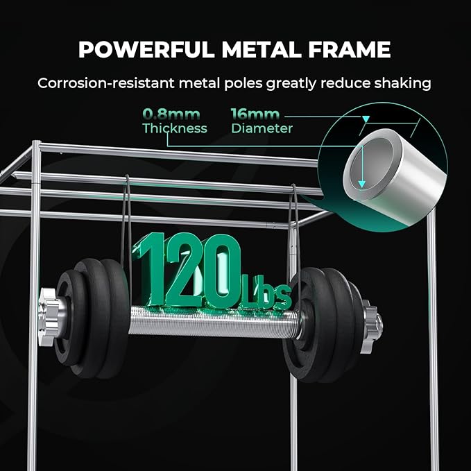 MARS HYDRO 2x2x5 Grow Tent Pro, 24"x24"x63" 2000D Thickened Polyester Canvas & High Reflective Mylar, Larger Observation Window, Controller & Socket Hanger,for TS600/FC1500/TS1000 Indoor Plant Growing - Image 6