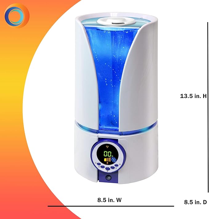 CCC Comfort Zone CZHD81 Whisper-Quiet Cool Mist Digital Ultrasonic Humidifier with Remote Control and Auto Shut-Off, White - Image 6