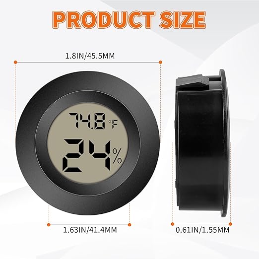 Mini Hygrometer Indoor Outdoor Thermometer Humidity Meter Digital LCD Temperature and Humidity Monitor Humidity Gauge for Greenhouse Humidor Reptile Thermostat Jars Fahrenheit(℉)/ Celsius(℃) 4 Pack - Image 3