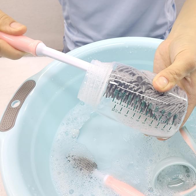 Silicone Cleaning Brush, 12" Long Handle Water Bottle Cleaner for Baby, Sports, Vase, Glassware, and Smaller Diameter Openings - Image 3