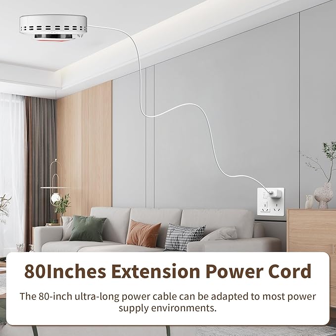 2in1 Cigarette Detector with Remote Control, No-Smoking and PM2.5 Alarm with Voice Reminder, Tobacco Control Guard Environmental Monitor for Office Public Spaces Smart Air Quality Surveillance System - Image 7