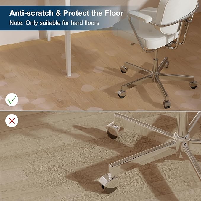 Clear Area Mat for Hard Floors, 4'×6' No Slip Vinyl Floor Mats for Under Dining Table, Pebble Patterned Waterproof Rug Protector for High Traffic Areas, Pet, Splat Mat - Image 4