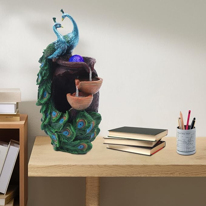21Inch Art Decorative Animal Statue Bonsai Waterfall Fountain Humidifier with LED Lights, Water Fountains for Living Room, Bedroom, Study, Office, Meditation Room, Yoga Room, Hotel and Library - Image 9