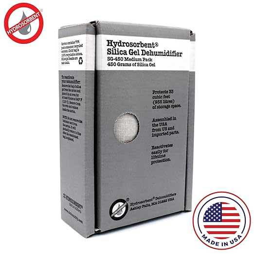HYDROSORBENT® Gun Safe Dehumidifier Rechargeable Silica Gel 450 Gram Carton. Moisture Absorber. Reusable Desiccant Dehumidifier for Gun Safe – Made in USA Silica Gel Desiccant. SG450-2 Pack - Image 8
