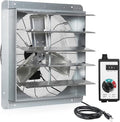 KEN BROWN 24 Inch Shutter Exhaust Fan with Speed Controller, 4200CFM High Speed, Wall Mounted Vent Fan for Garage, Attic, Greenhouse, Shed, Shop, Includes 1.65M Power Cord by KENBROWN