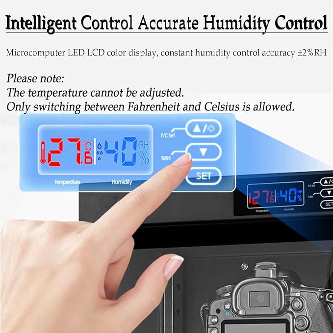 Electronic Dry Cabinet 50L, 4 Layers Camera Storage Cabinet, Digital Dehumidifying Dry Box for Camera Lens and Electronic Equipment Storage - Image 4