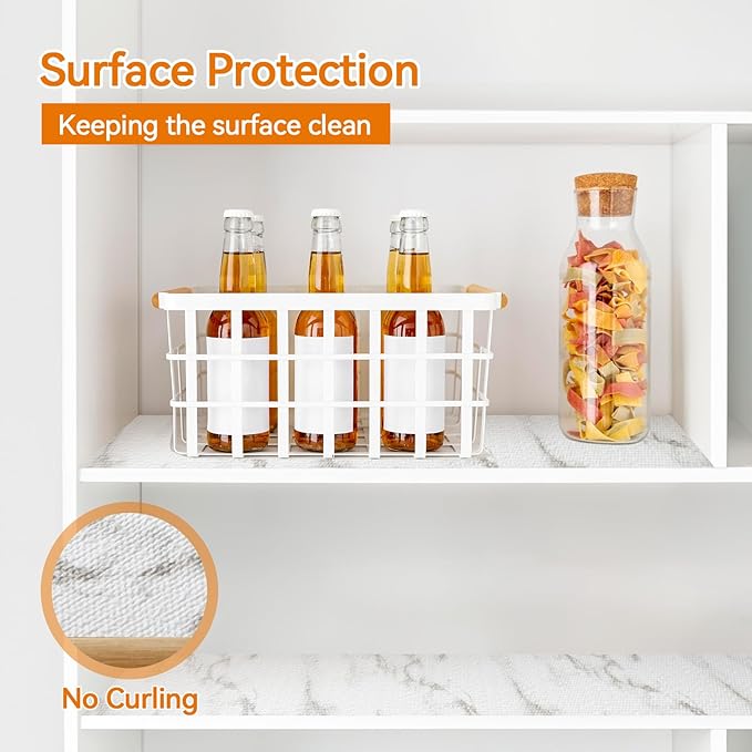 Shelf and Drawer Liner for Kitchen Cabinets Non-Adhesive, Strong Grip Non-Slip Thickened Cabinet Liners for Shelves, Waterproof Mats for Dresser Cupboard, Marble, 12 in x 10 Feet - Image 3