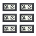 6 Pack Mini Indoor Temperature Humidity Meter Gauge Thermometer Hygrometer LCD Display Fahrenheit (℉) for Humidors Greenhouse Garden Cellar Jars Closet by Maiweitong