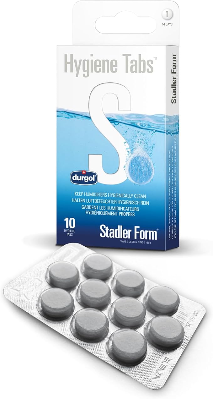 Stadler Form Hygiene Tabs, for humidifiers and air washers, easy to use, biodegradable, 10 tabs for optimum water hygiene and 5 months of humidifier operation by StadlerForm