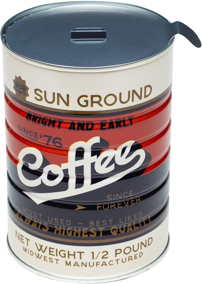Retro Tin Can, Studio MPLS Designs, Collectable, Peel & Stick Valved End with Metal Lid, 8-12oz (4.0625 x 5.5 in) (Sun Ground Design) - Image 3