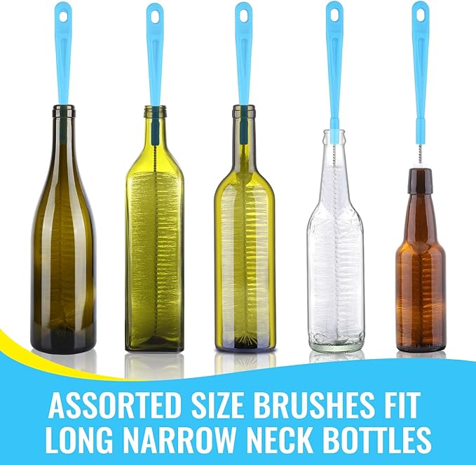 16" Bottle Brush Cleaner for Water Bottle - Long Handle Bottle Brush for Cleaning Narrow Neck Sport Bottles,Beer Bottle and Jugs, Set of 2 - Image 7