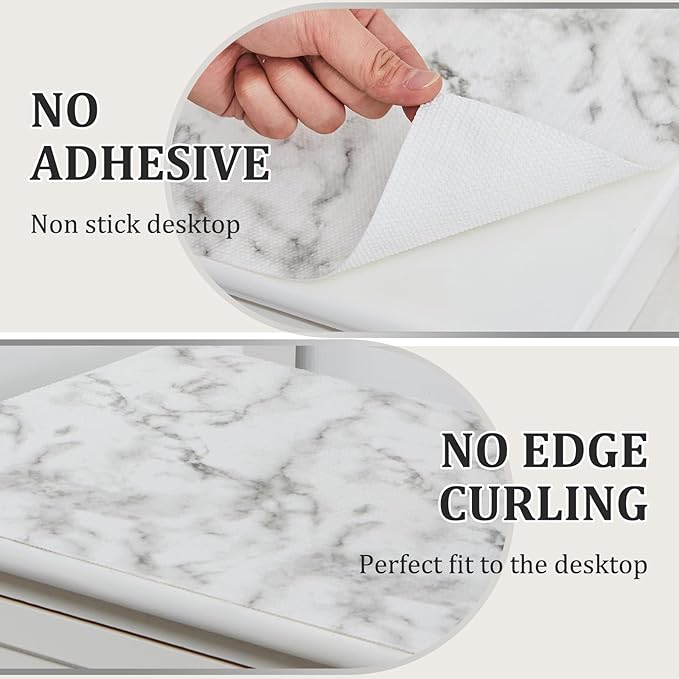 Viseeko Shelf and Drawer Liner for Kitchen Cabinet, 12 in x 10 ft Non-Adhesive Cabinet Liners for Shelves, Strong Grip Shelf Paper Non-Slip Waterproof Easy to Cut for Dresser Cupboard, Marble - Image 9