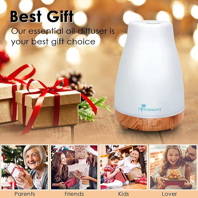 300ML Diffuser Essential Oil Diffuser Remote Control Aromatherapy Diffuser Mist Humidifiers with 7 Color LED Lights for Bedroom Office House Kitchen Yoga - Image 7