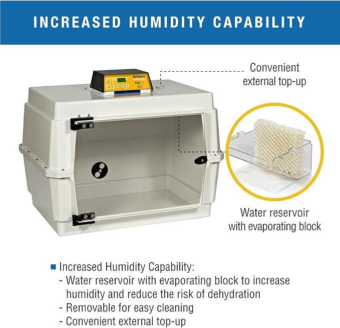 Brinsea TLC-50 Eco Series II Large Bird Brooder, Pet Recovery Incubator with Air Filtration & Digital Temperature Display for Birds, Puppies, Kittens, and Other Orphaned & Injured Small Animals - Image 4