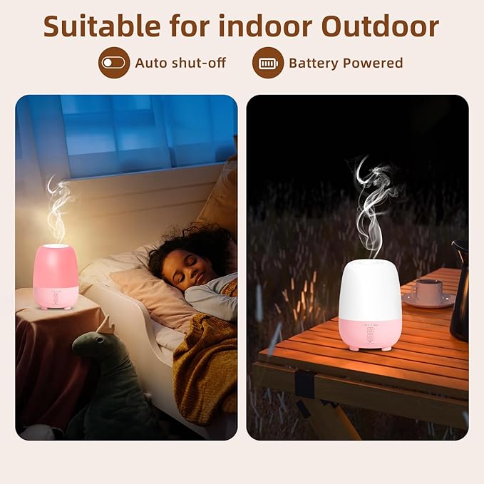 Cordless Essential Oil Diffuser 150ML, Rechargeable Battery, 7H Runtime, 7 LED Lights, Mini Portable Aromatherapy Diffuser for Home, Office, Bathroom, Travel - Image 5