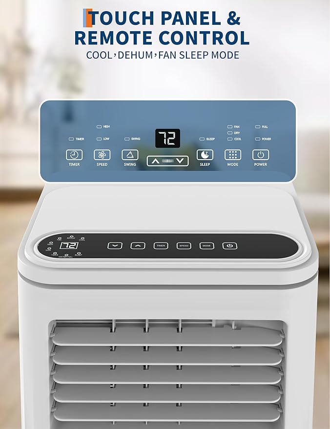 10,000 BTU Portable Air Conditioner,3 in-1 Portable AC Unit for Room up to 450 sq.ft,Remote Control with Cools/Fan/Dehumidifier,for Bedroom Office - Image 4
