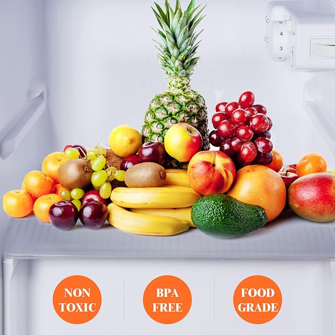 17.5 Inches x 20 Ft Refrigerator Liners Shelf Liner, Fridge Liners Non Slip Washable, Drawer Liners Non Adhesive Waterproof, Durable Fridge Mats for Glass Shelves, Cupboard, Pantry, Clear - Image 2