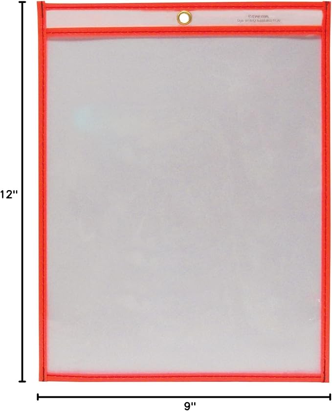 C-Line Reusable Dry Erase Pockets, 9 x 12 Inches, Red(40814-30) - Image 5