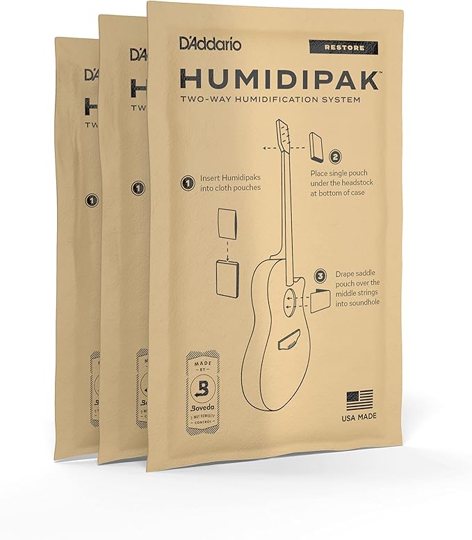 D'Addario Guitar Humidifier Packs - Two-Way Humidification System Conditioning Packets - For Restoring to Proper Guitar Humidification Level - 3 Restore Conditioning Packets - Image 3