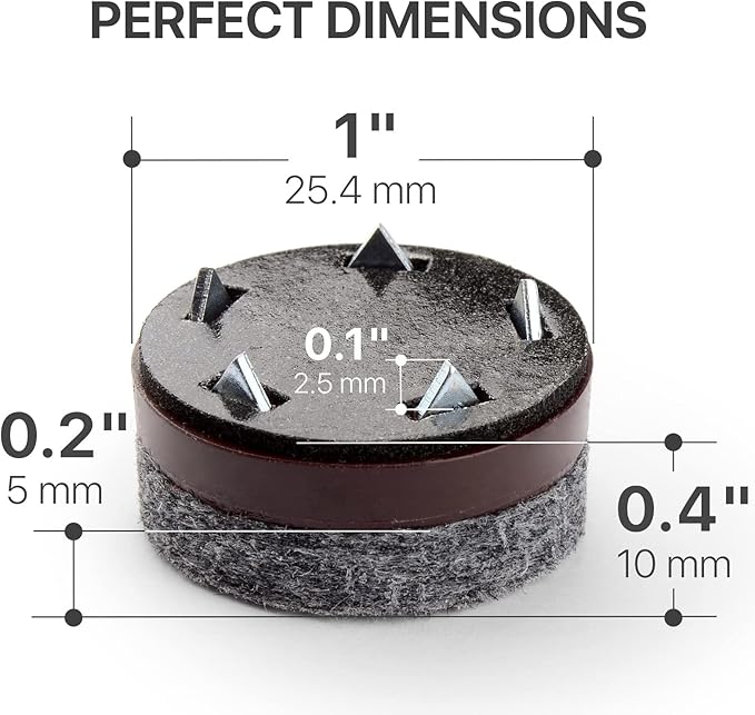 Felt Furniture Pads X-Protector 16 PCS - 1" Felt Pads with Prongs - Premium Felt Chair Pads - Furniture Pads for Hardwood Floors - Chair Floor Protectors for Hardwood- Slide Your Furniture Easily! - Image 5